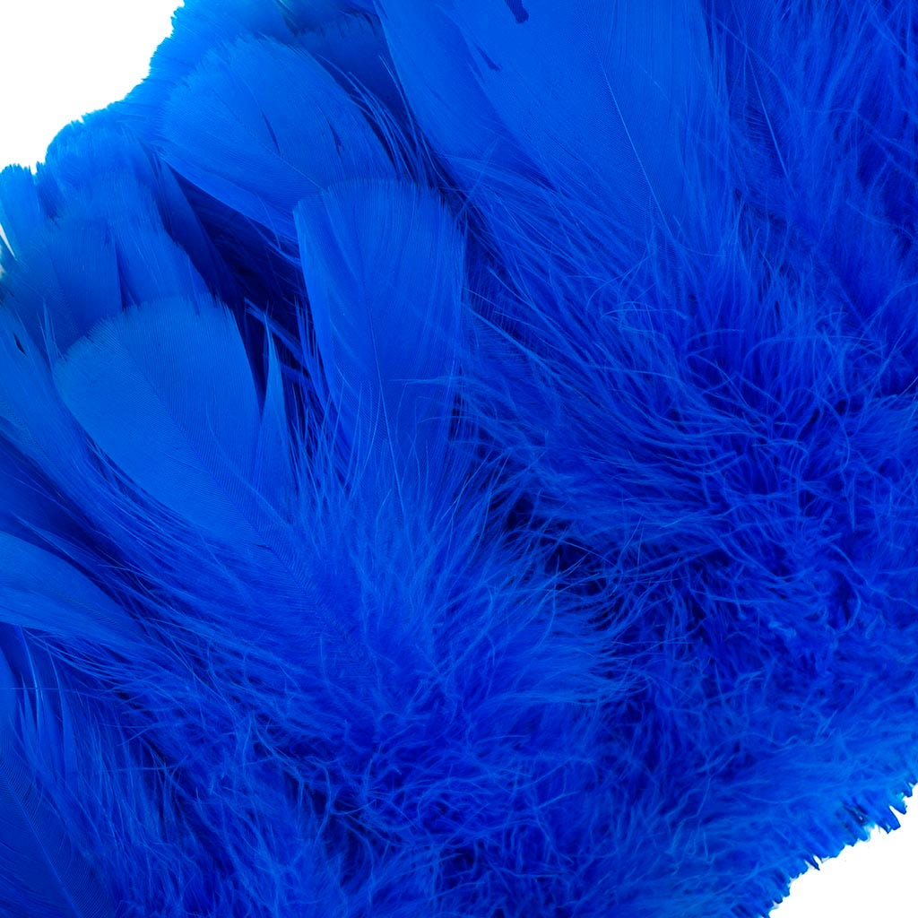 Parried Turkey Ruff Feathers - 1/2YD - Dark Turquoise - Feathers