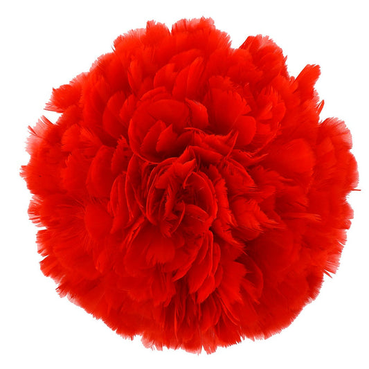 Parried Turkey Ruff Feathers - 1/2YD - Red - Feathers