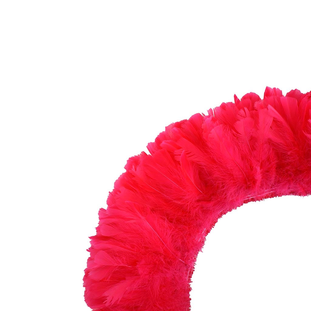 Parried Turkey Ruff Feathers - 1/2YD - Shocking Pink - Feathers