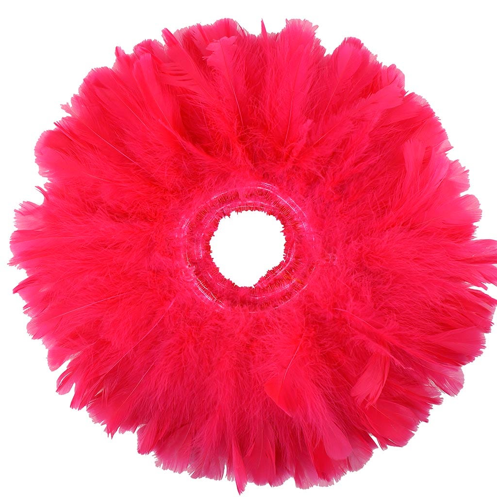 Parried Turkey Ruff Feathers - 1/2YD - Shocking Pink - Feathers