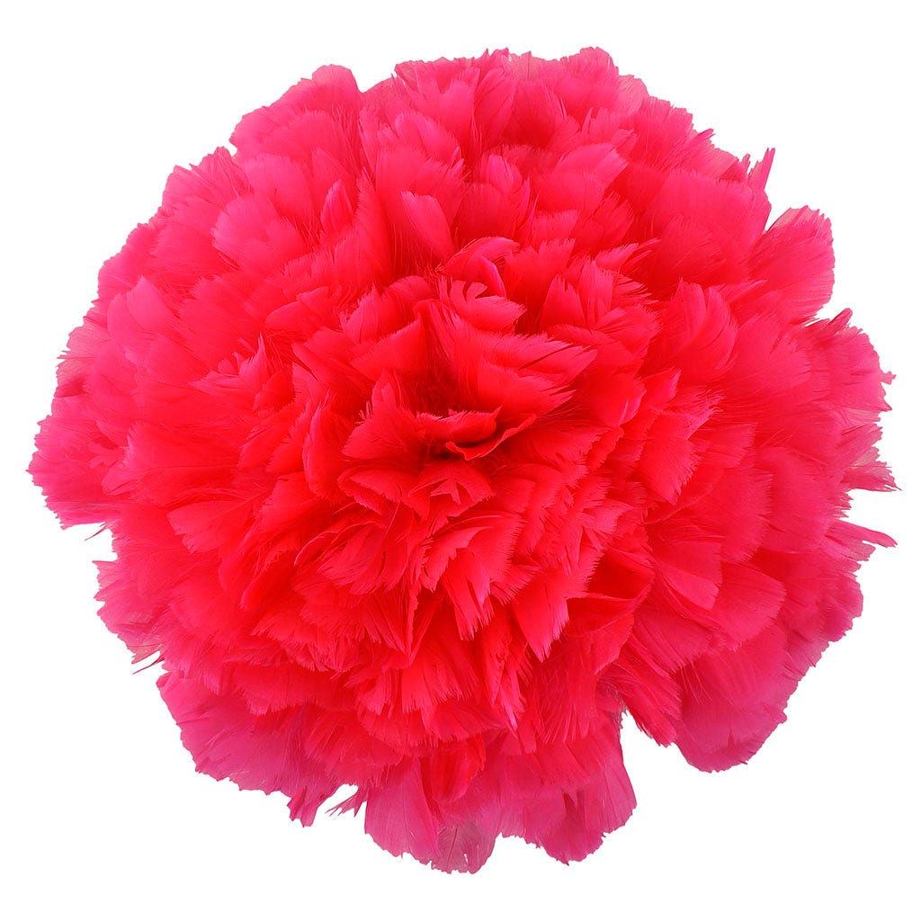 Parried Turkey Ruff Feathers - 1/2YD - Shocking Pink - Feathers