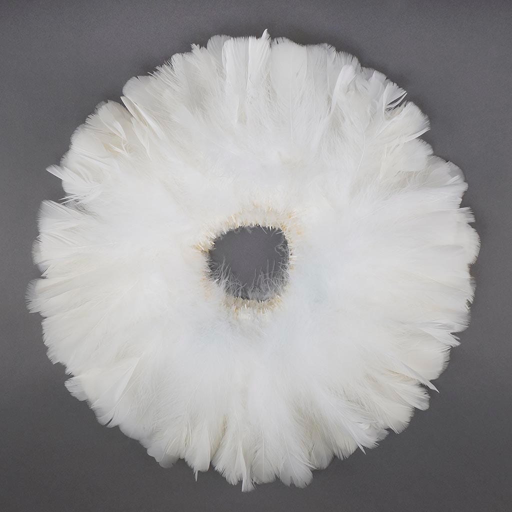 Parried Turkey Ruff Feathers- 1/2YD - White - Feathers