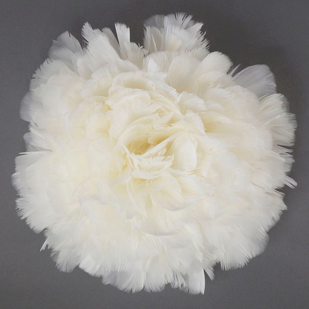 Parried Turkey Ruff Feathers- 1/2YD - White - Feathers