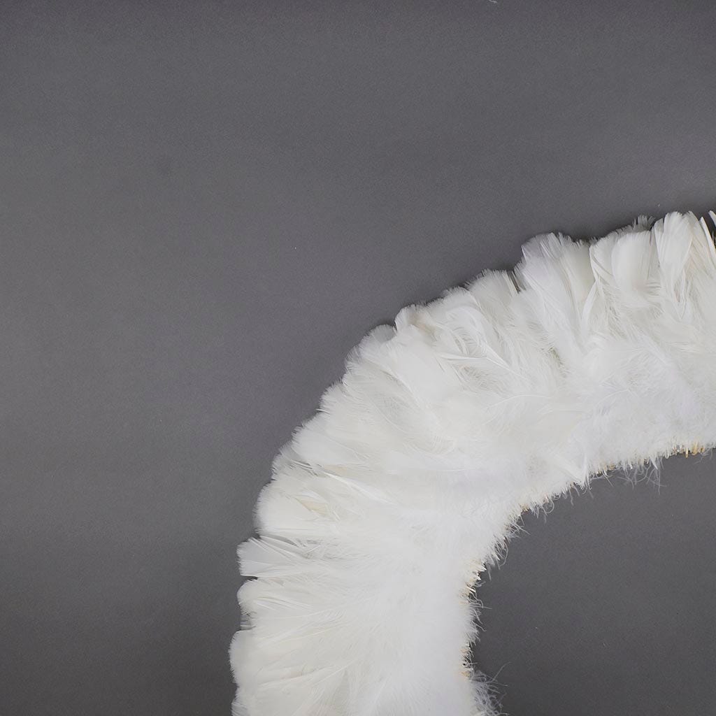 Parried Turkey Ruff Feathers- 1/2YD - White - Feathers