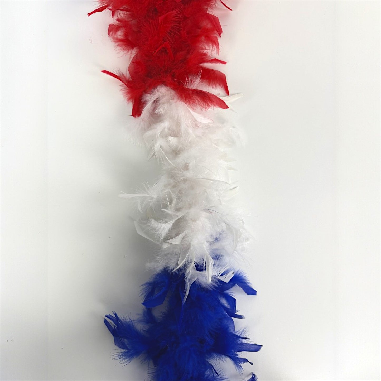 USA Chandelle Feather Boa - Lightweight - Patriotic Sectional