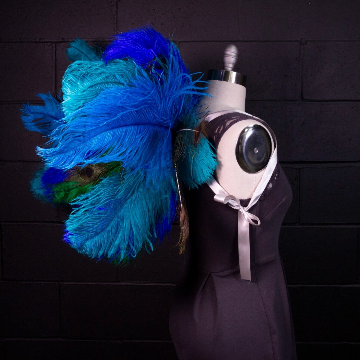 Peacock 3 in 1 Upcycled Feather Costume Wings - Feathers