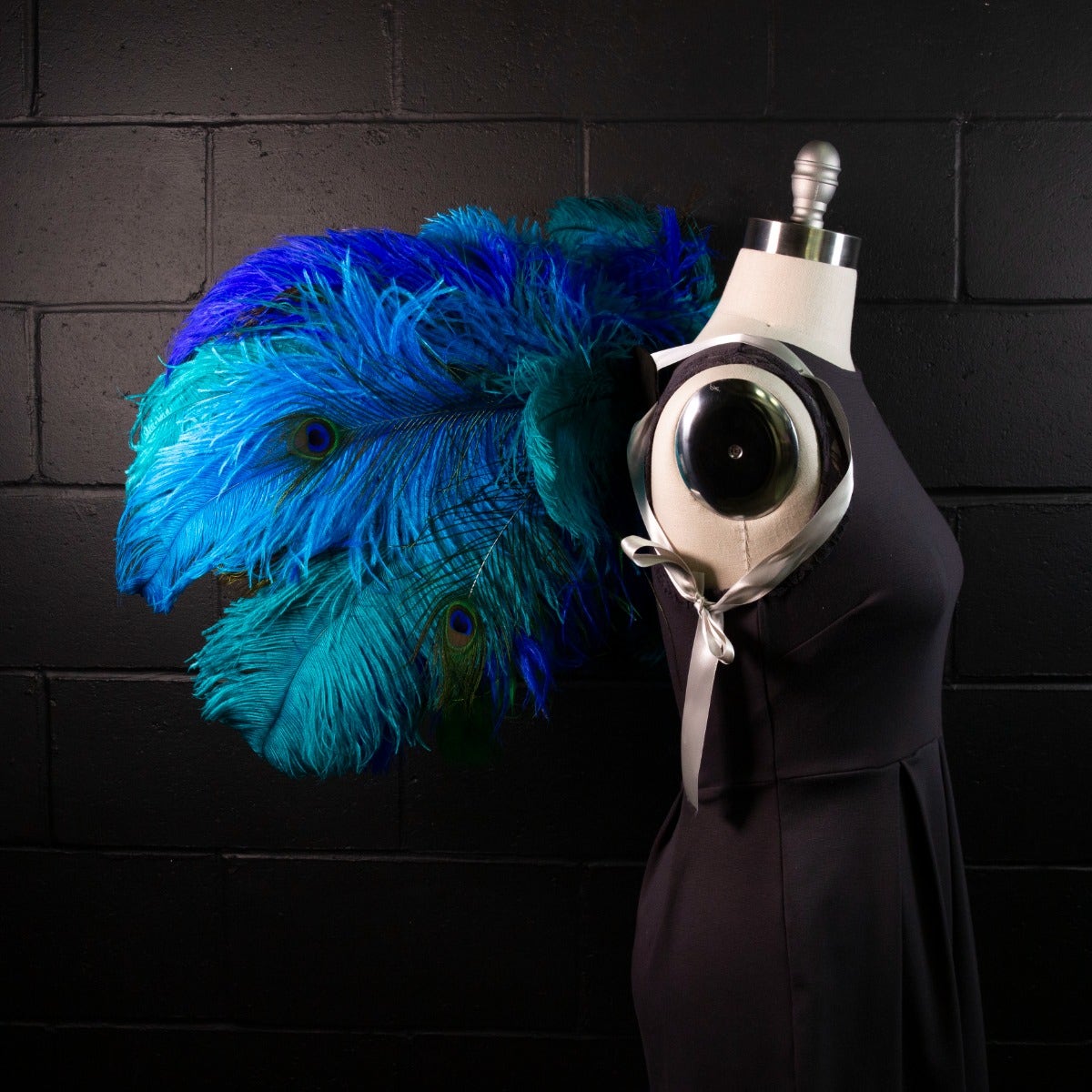 Peacock 3 in 1 Upcycled Feather Costume Wings - Feathers