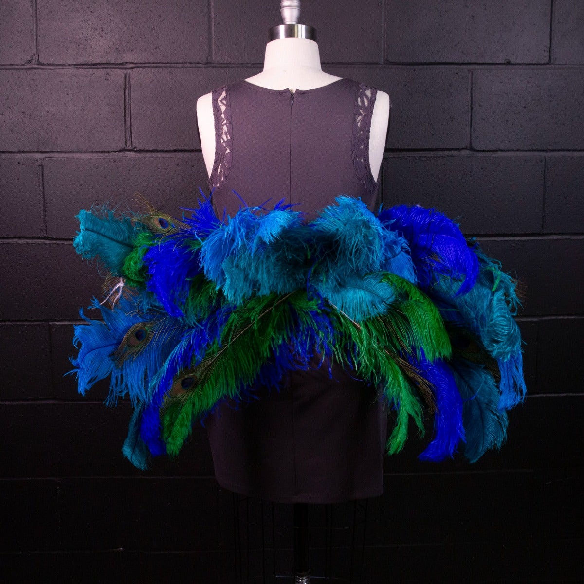 Peacock 3 in 1 Upcycled Feather Costume Wings - Feathers