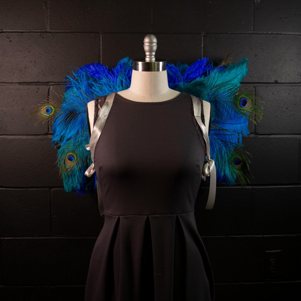 Peacock 3 in 1 Upcycled Feather Costume Wings - Feathers