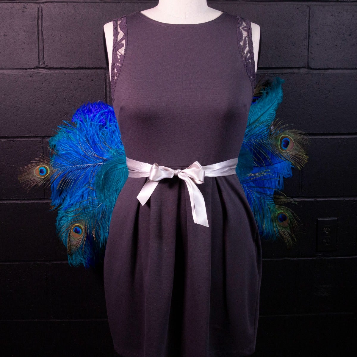 Peacock 3 in 1 Upcycled Feather Costume Wings - Feathers