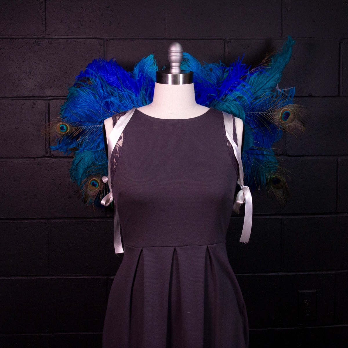 Peacock 3 in 1 Upcycled Feather Costume Wings - Feathers