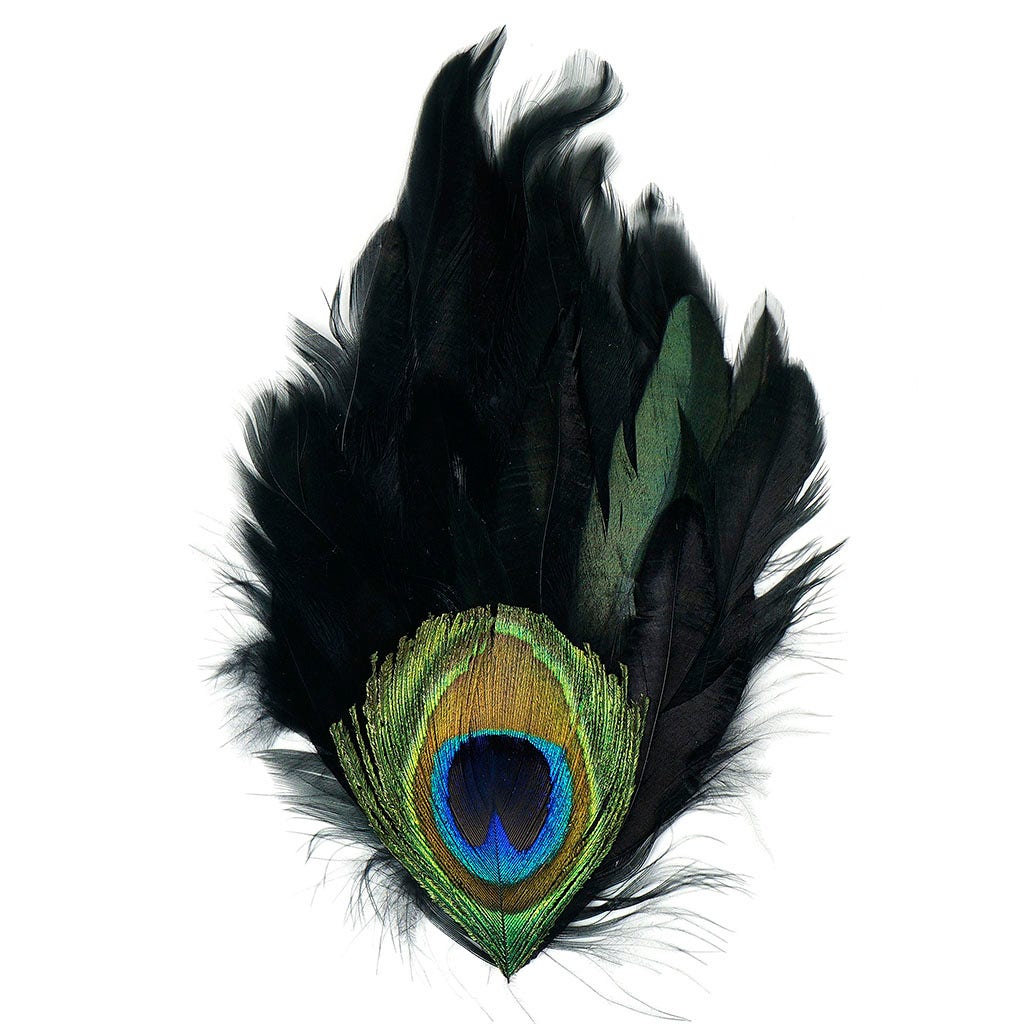 Peacock Eye-Schlappen Pad - Black Natural - Feathers