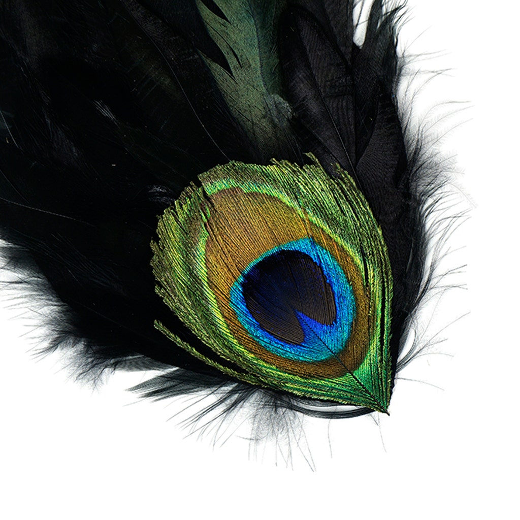 Peacock Eye-Schlappen Pad - Black Natural - Feathers