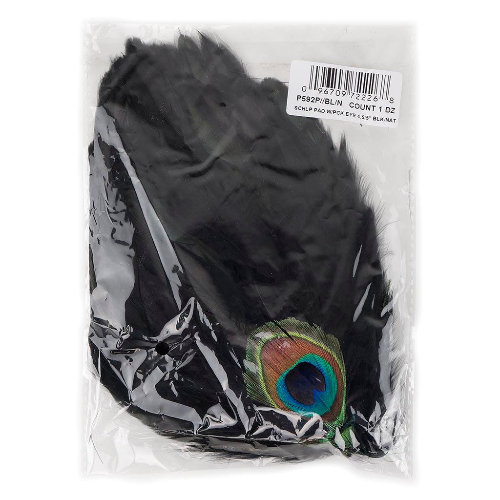 Peacock Eye-Schlappen Pad - Black Natural - Feathers