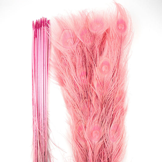 Peacock Feathers (Bulk) | 25-40’’ Tail Eyes | Candy Pink - Peacock Feathers