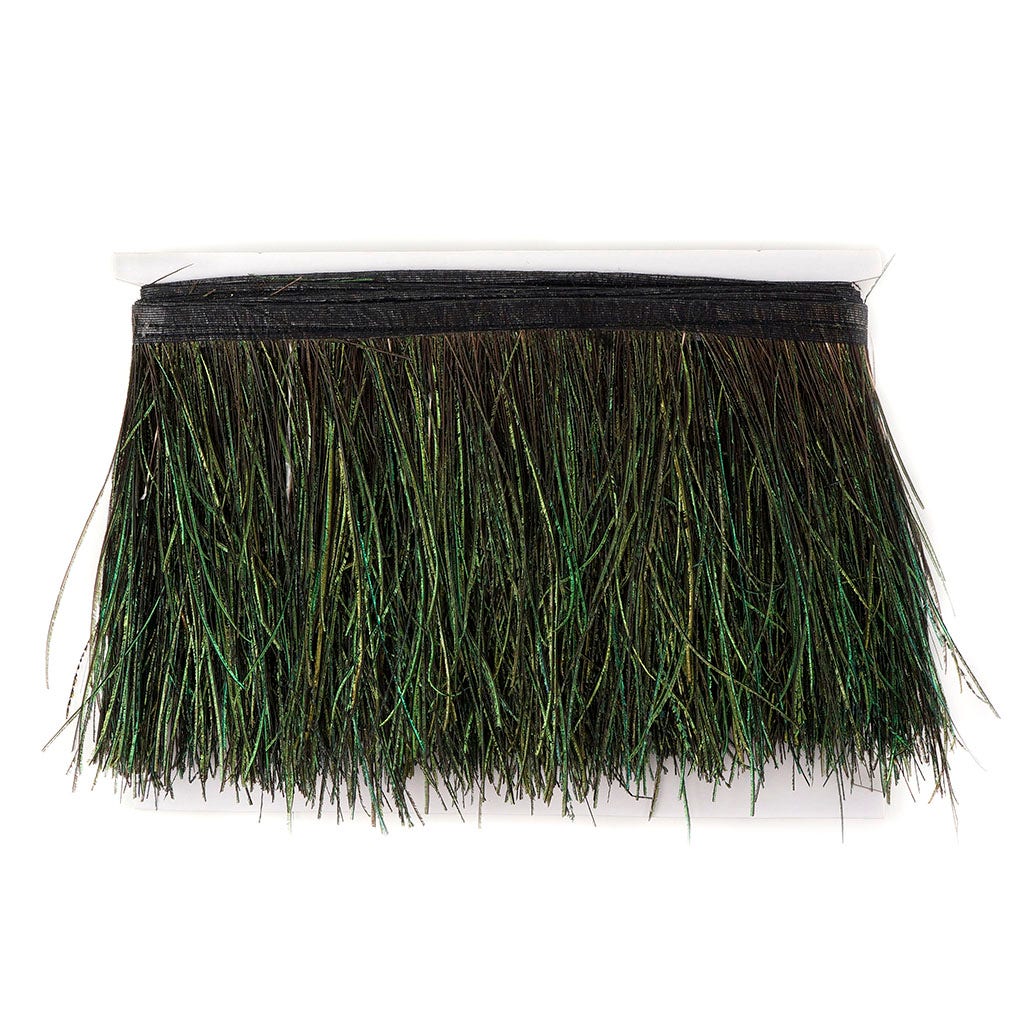 Peacock Flue Feather Fringe - Natural - Feathers