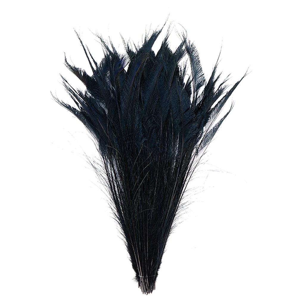 Peacock Swords Bleach Dyed - Black - Feathers