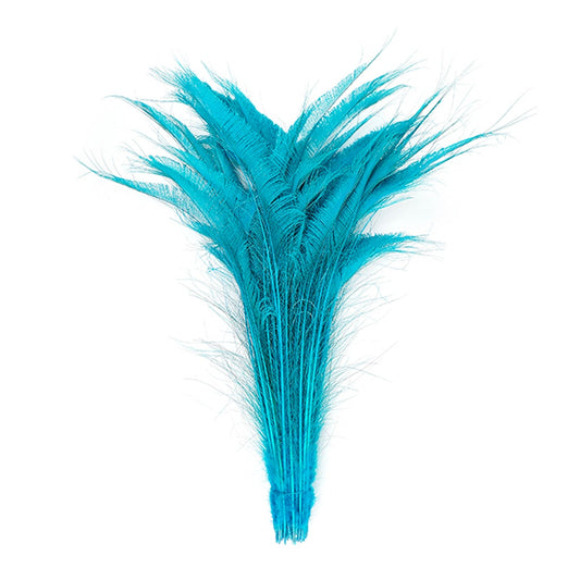 Peacock Swords Bleach Dyed - Dark Aqua - Feathers