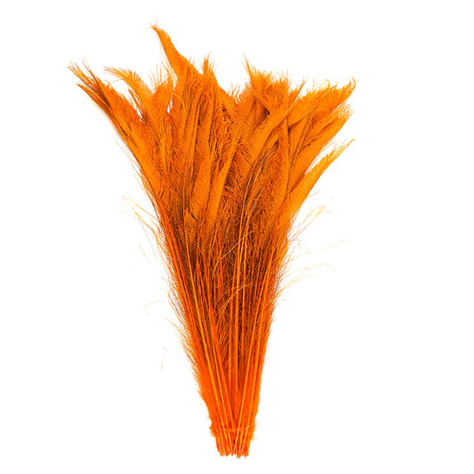 Peacock Swords Bleach Dyed - Orange - Feathers