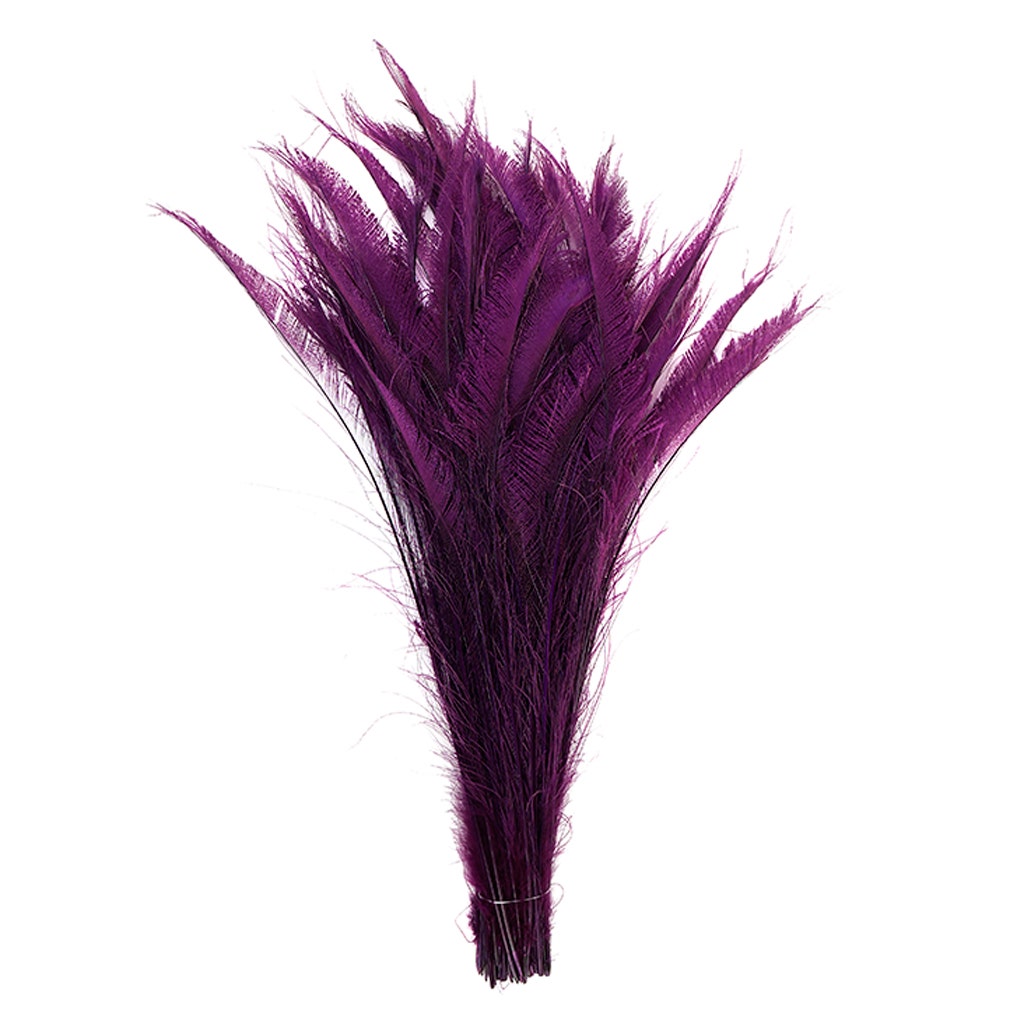 Peacock Swords Bleach Dyed - Purple - Feathers