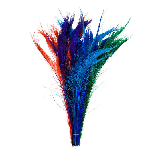 Peacock Swords Bleach Mix Dyed - Jewel Mix - Feathers