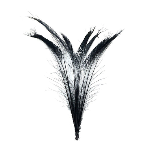 Peacock Swords Bleached/Dyed - Black - Feathers
