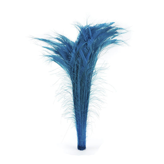 Peacock Swords Bleached Dyed - Dark Aqua - Feathers