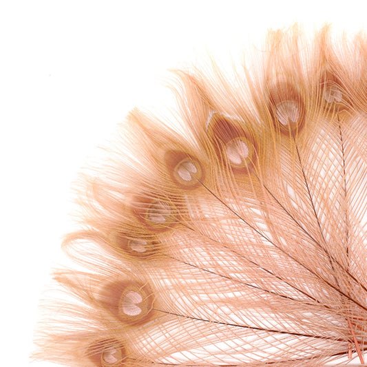 Peacock Tail Eyes Bleached and Dyed - 8-15” - 100 pc - Dusty Rose - Feathers