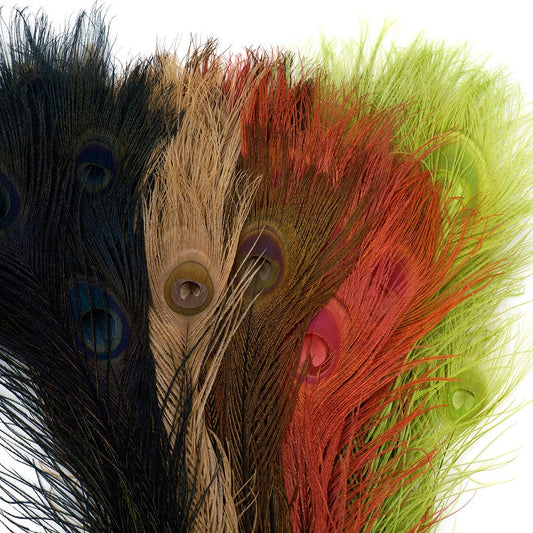 Peacock Tail Eyes Bleached - Vintage Mix - 25 - 40’’ - Feathers