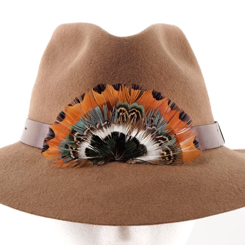 Pheasant Feather Hat Crown - Natural - Feathers