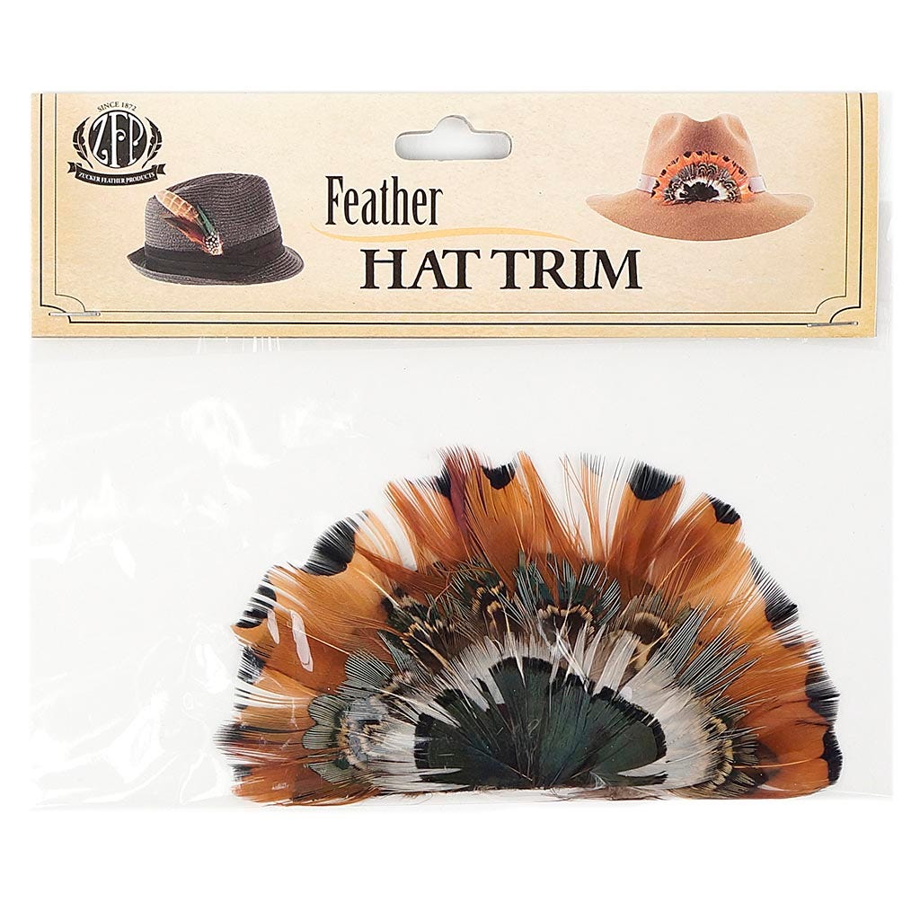 Pheasant Feather Hat Crown - Natural - Feathers