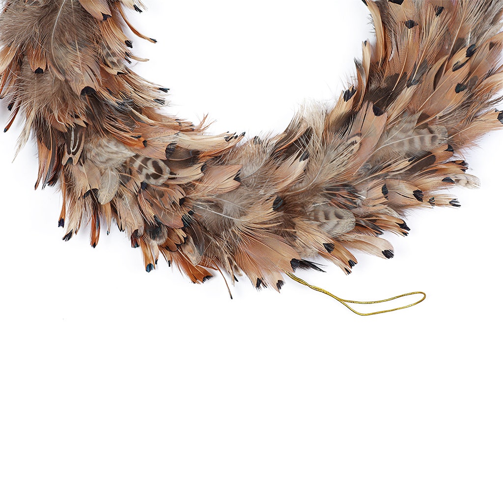 Pheasant Feather Wreath - Natural - Feathers