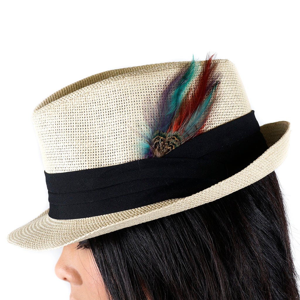 Pheasant Hackle Feather Hat Trims - Copper - Dark Aqua - Plum - Feathers