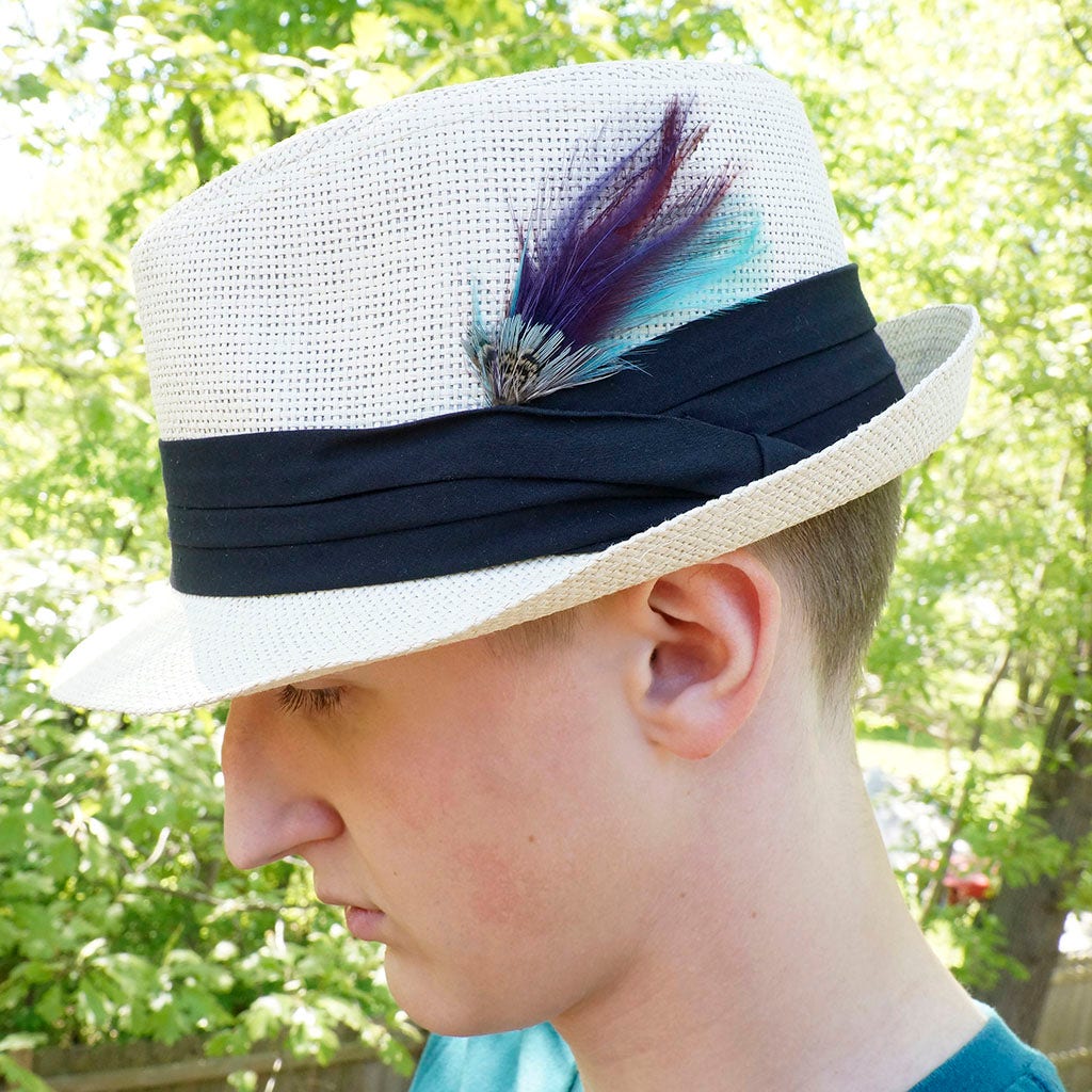 Pheasant Hackle Feather Hat Trims - Copper - Dark Aqua - Plum - Feathers