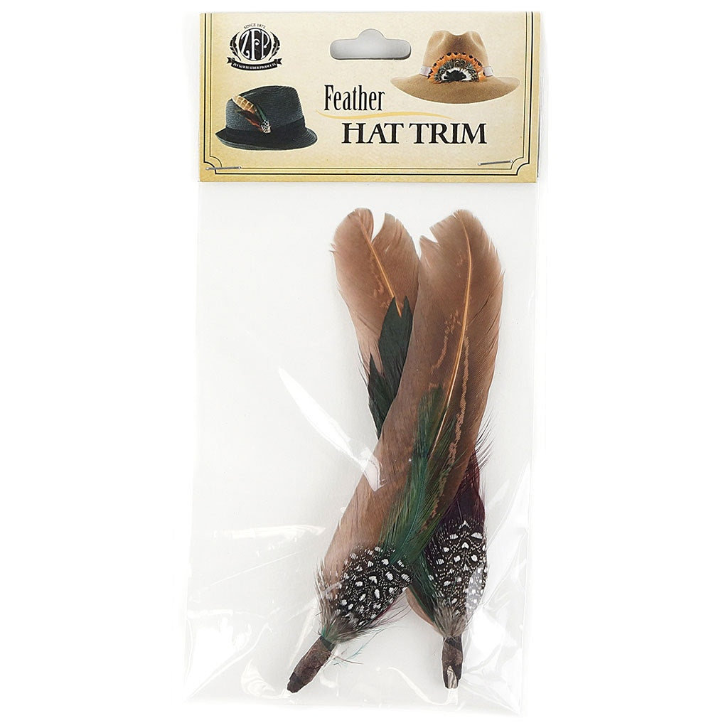 Pheasant-Hackle-Guinea Feather Hat Trims - Cinnamon-Fig-Natural - Feathers