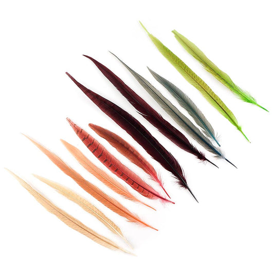 Pheasant Ringneck Tails Dyed - Designer Mix - Feathers