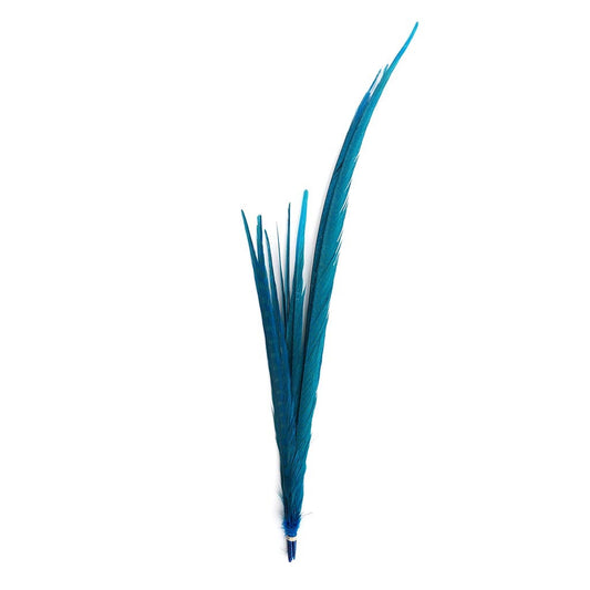 Pheasant Tails Assorted Bleached - Dark Turquoise - Feathers