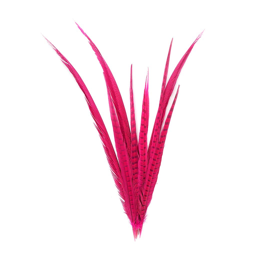 Pheasant Tails Assorted Bleached - Shocking Pink - Feathers