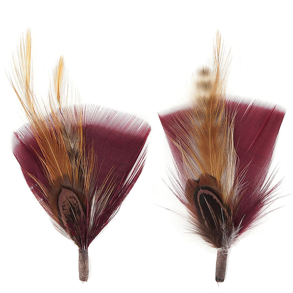 Pheasant-Turkey-Hackle Feather Hat Trims - Feathers