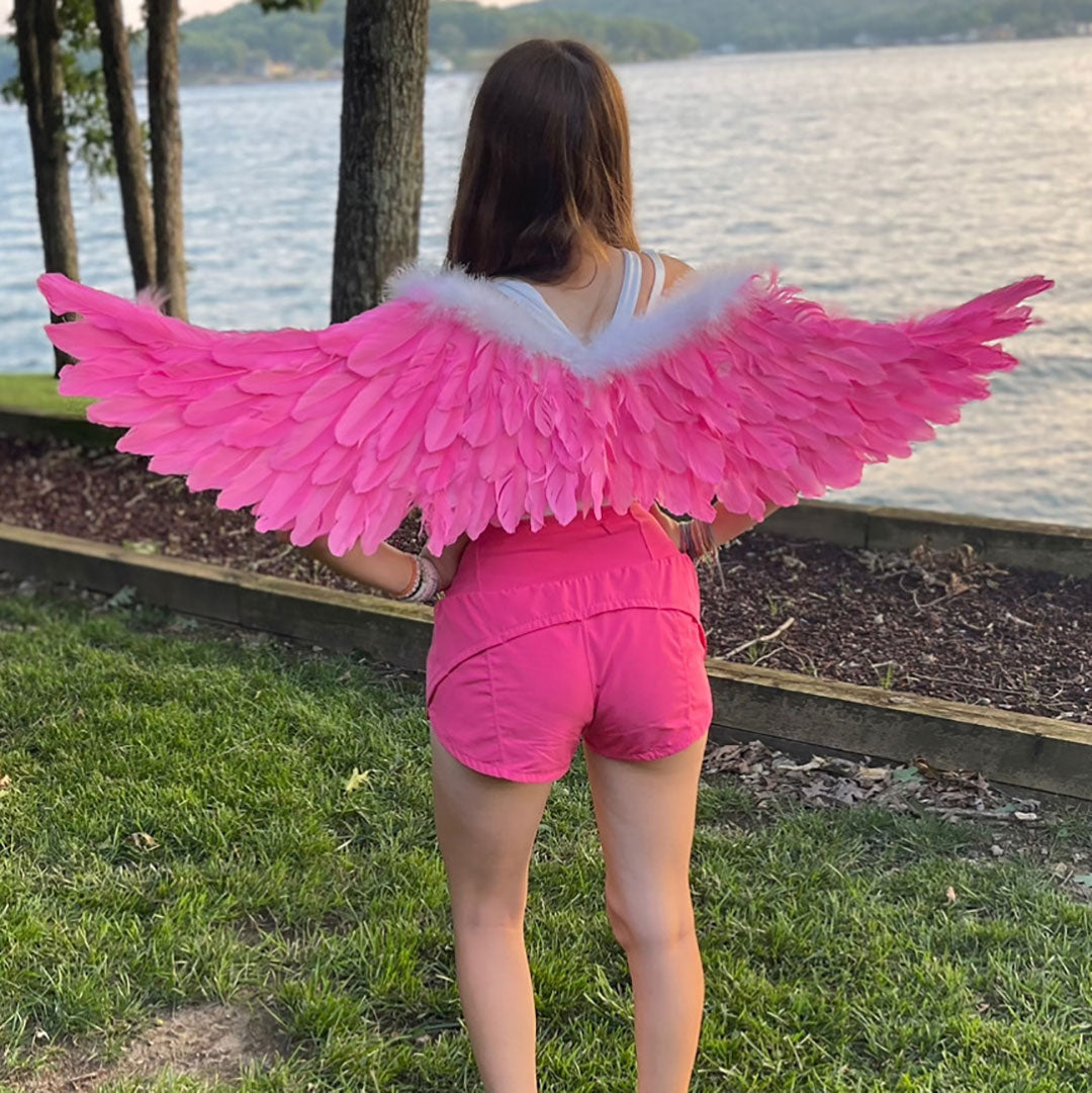 Pink and White Cosplay Angel Wings - Feather Wings