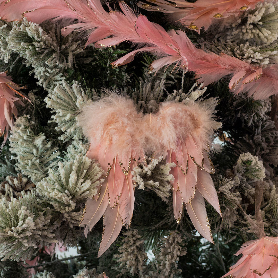 Pink Feather Angel Wing Ornament