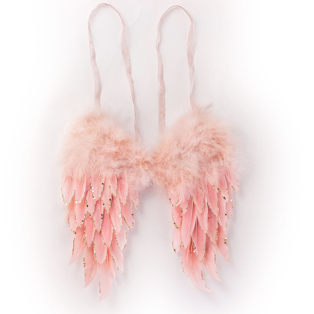 Pink Feather Angel Wing Ornament