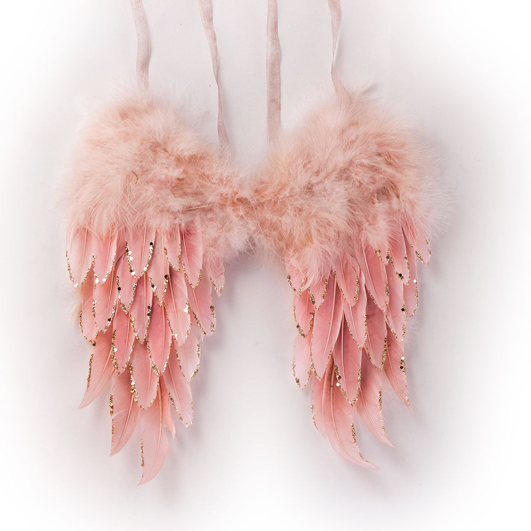 Pink Feather Angel Wing Ornament