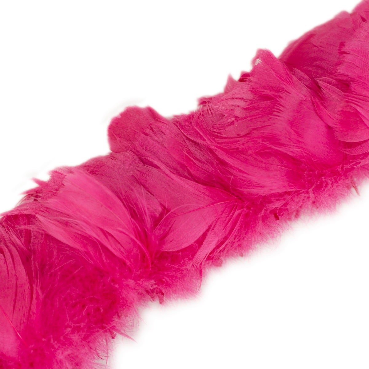 Strung Goose Coquille Feathers 3-4" -- 1/4 lb-Raspberry Sorbet