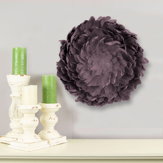 Juju Hat Nagoire Feather Wall Art 16 inch Wood Base   24-26 inch DIA --Amethyst