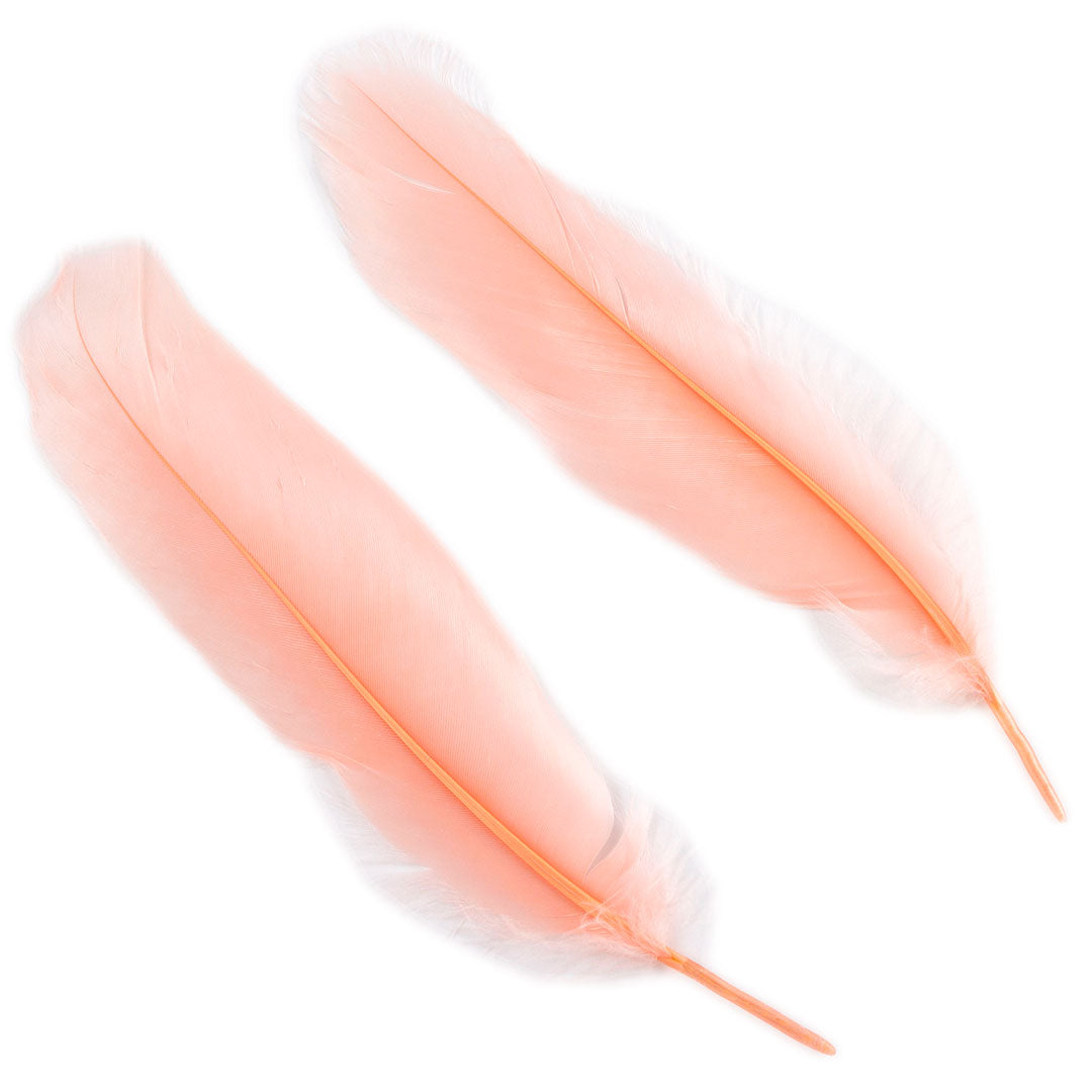 Goose Satinette Feathers Dyed - Apricot Blush  - 1/4 lb