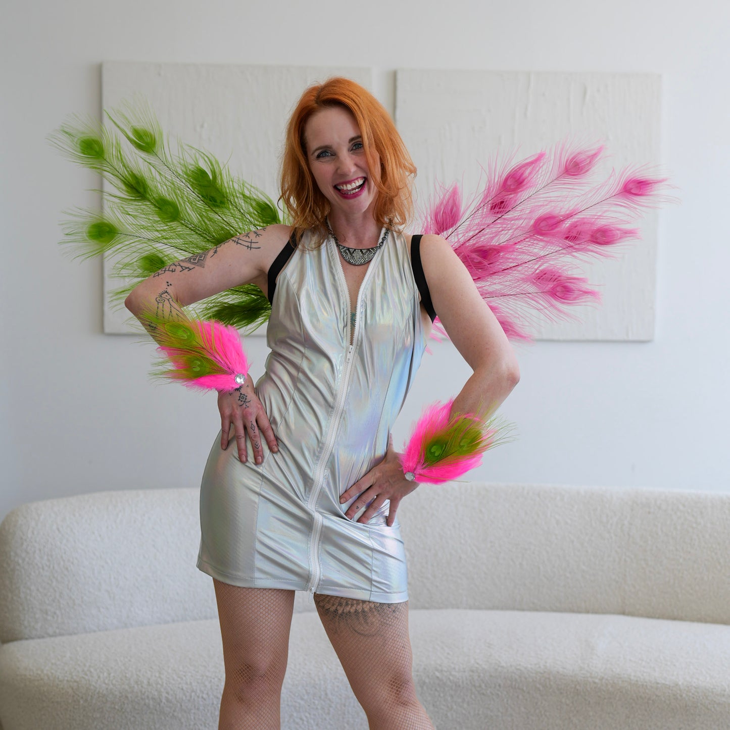 Wicked Peacock Fairy Wings & Cuffs