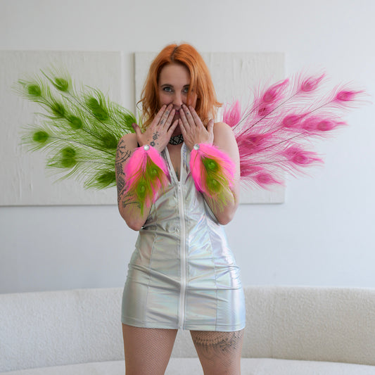 Wicked Peacock Fairy Wings & Cuffs