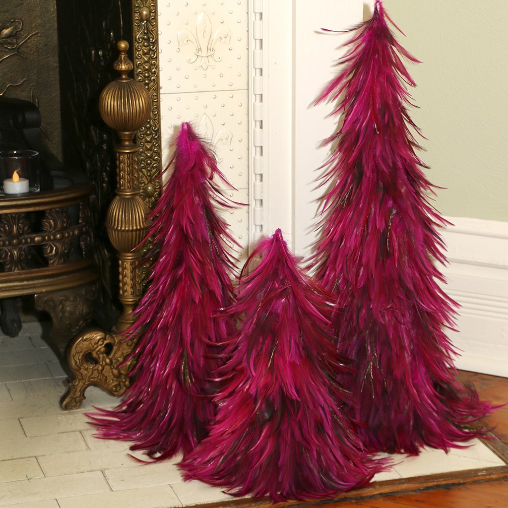 Pink Feather Tree - 12"