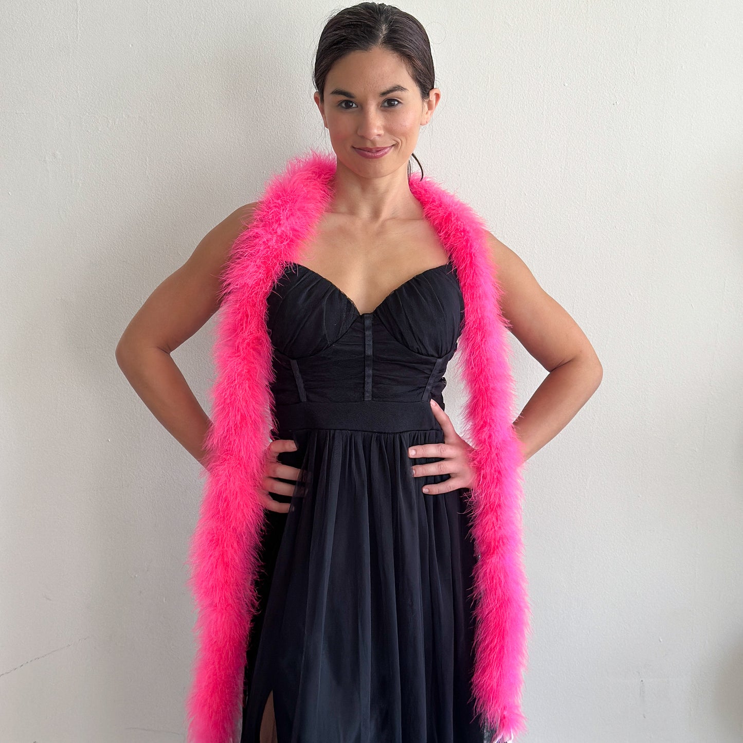Full Marabou Feather Boa - Pink Orient